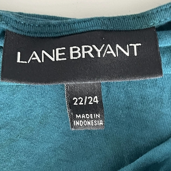 2/$30 Lane Bryant Asymmetric Faux Evening Gown 22/ 24 Green High Low Maxi #7129 - Picture 12 of 16